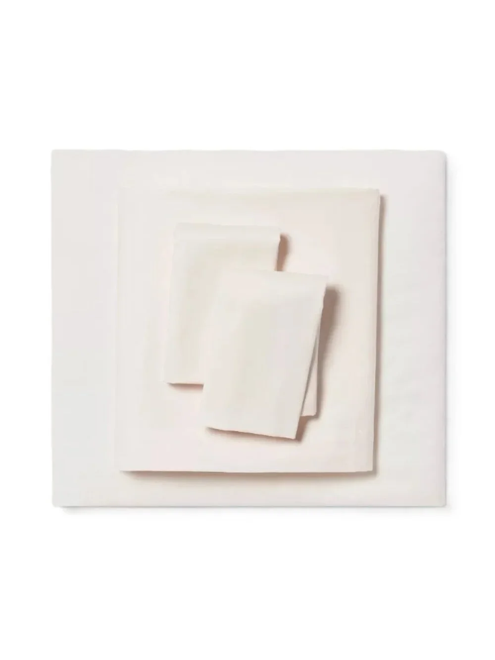 Room Essentials Easy Care Cotton Sateen Solid Ivory Full 4 Piece Sheet Set